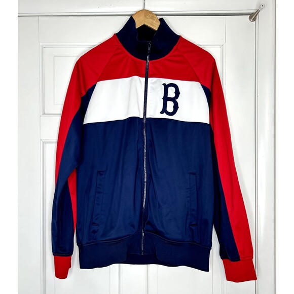 Mitchell & Ness Boston Red Sox Track Jacket Men’s XL Full Zip Tailored Fit Red